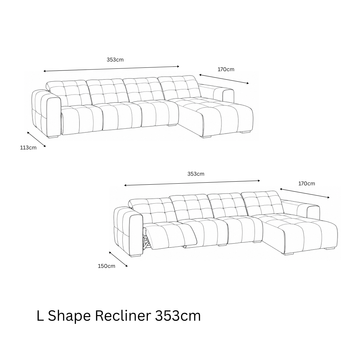 L Shape Recliner 353cm