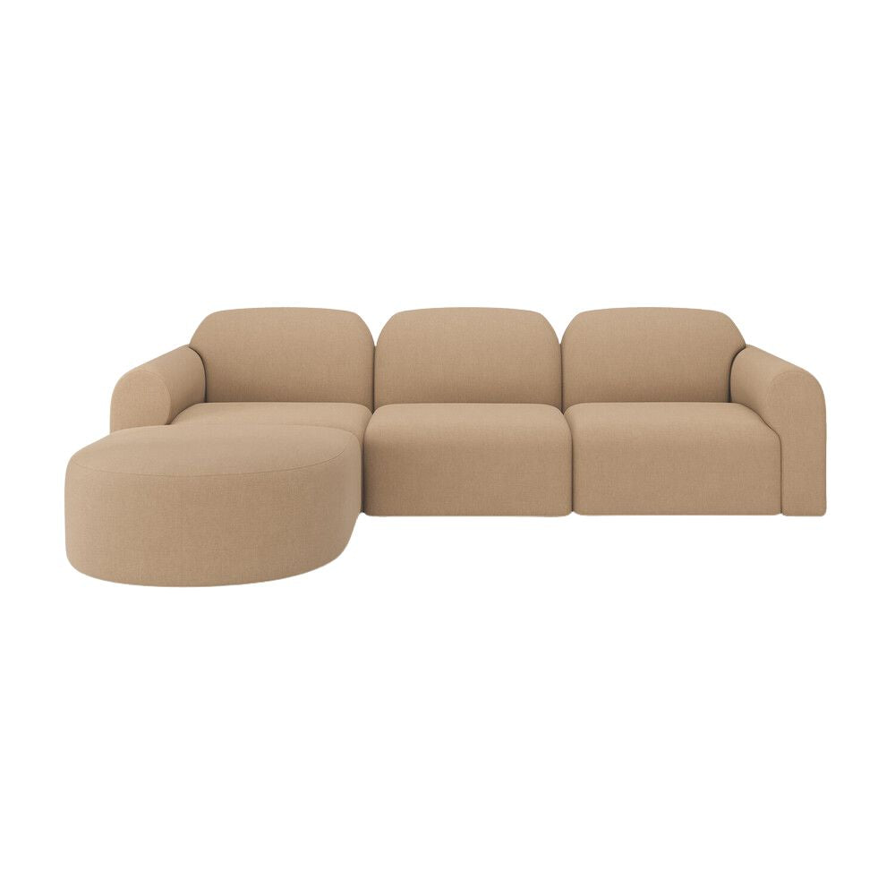 Ethnicraft Bulky Modular Sofa – Light Sepia Fabric Modular Couch, Memory Foam, Connector Clips & Hardwood Frame (Multiple Configs)