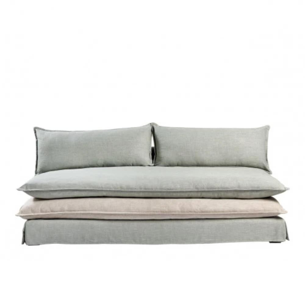 Theo Sofa - Sage and Beige Blanc D'Ivoire